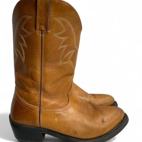 Durango Carmel Brown Leather Biker Western Cowboy Biker Boots Men's 9.5 D - Picture 4 of 14